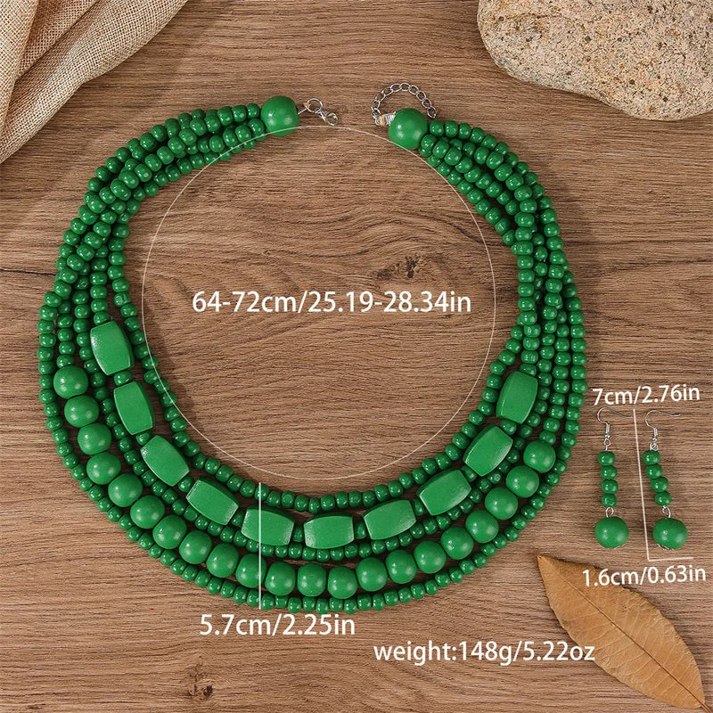 Vivid Spirit Necklace & Earrings Set - 6 colors - hello baabs 