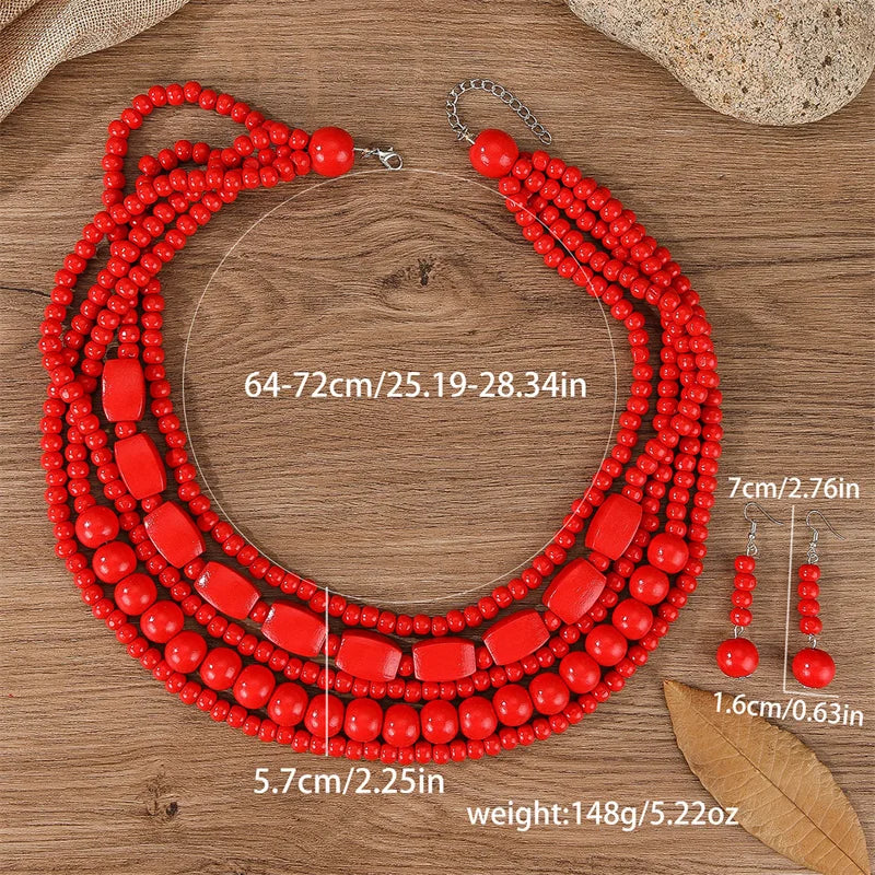 Vivid Spirit Necklace & Earrings Set - 6 colors - hello baabs 