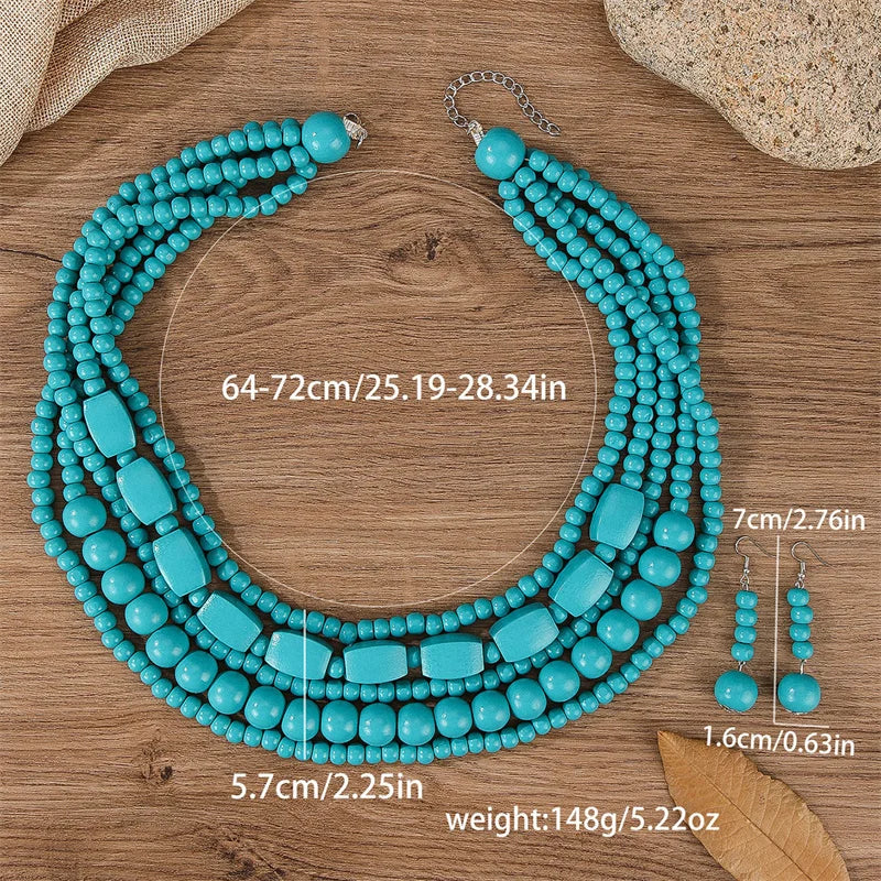 Vivid Spirit Necklace & Earrings Set - 6 colors - hello baabs 
