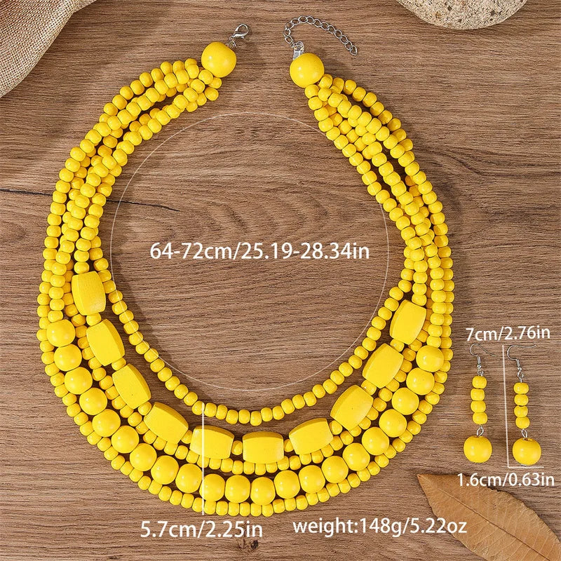 Vivid Spirit Necklace & Earrings Set - 6 colors - hello baabs 