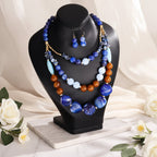 Vivid Vibes Layered Necklace & Earrings Set - 4 colors - Hello Baabs
