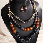 Vivid Vibes Layered Necklace & Earrings Set - 4 colors - hello baabs 