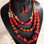 Vivid Vibes Layered Necklace & Earrings Set - 4 colors - hello baabs 