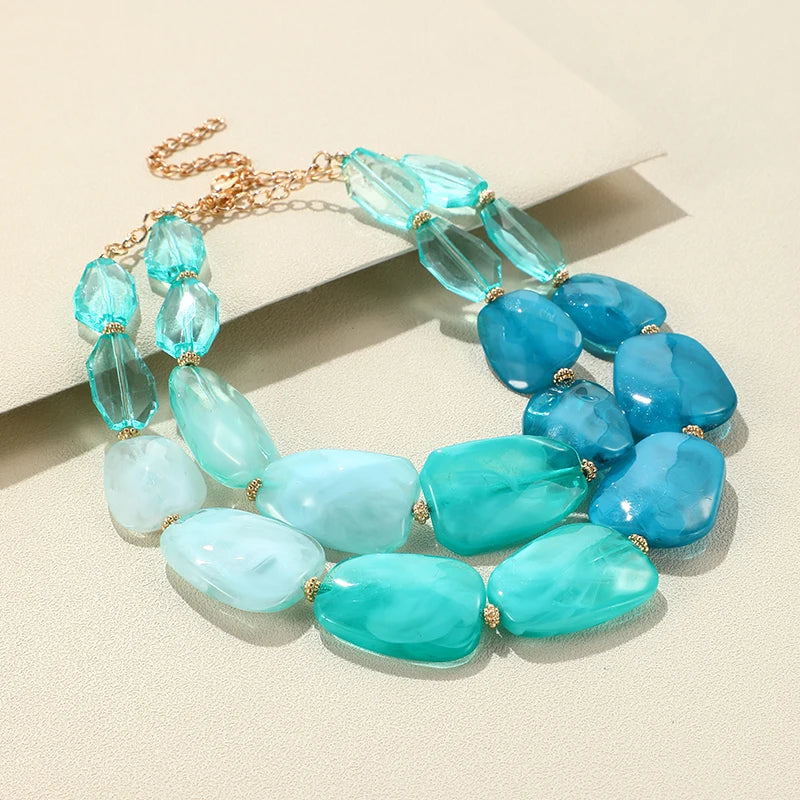Vivid Verse Necklace Aqua Teal