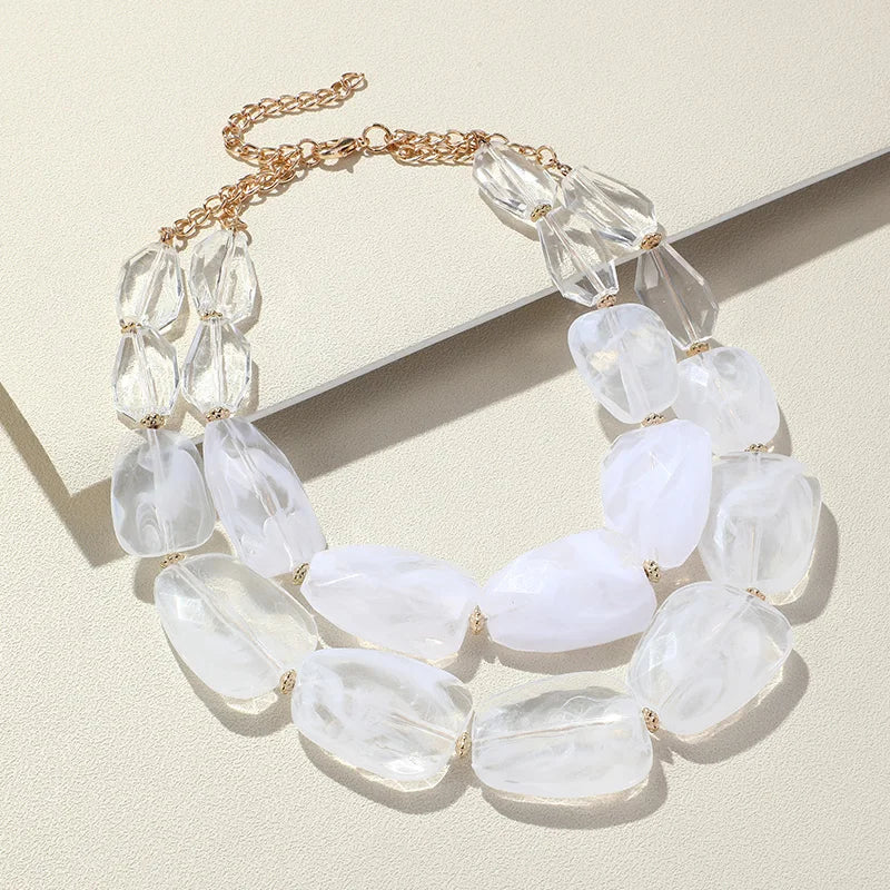 Vivid Verse Necklace Clear White