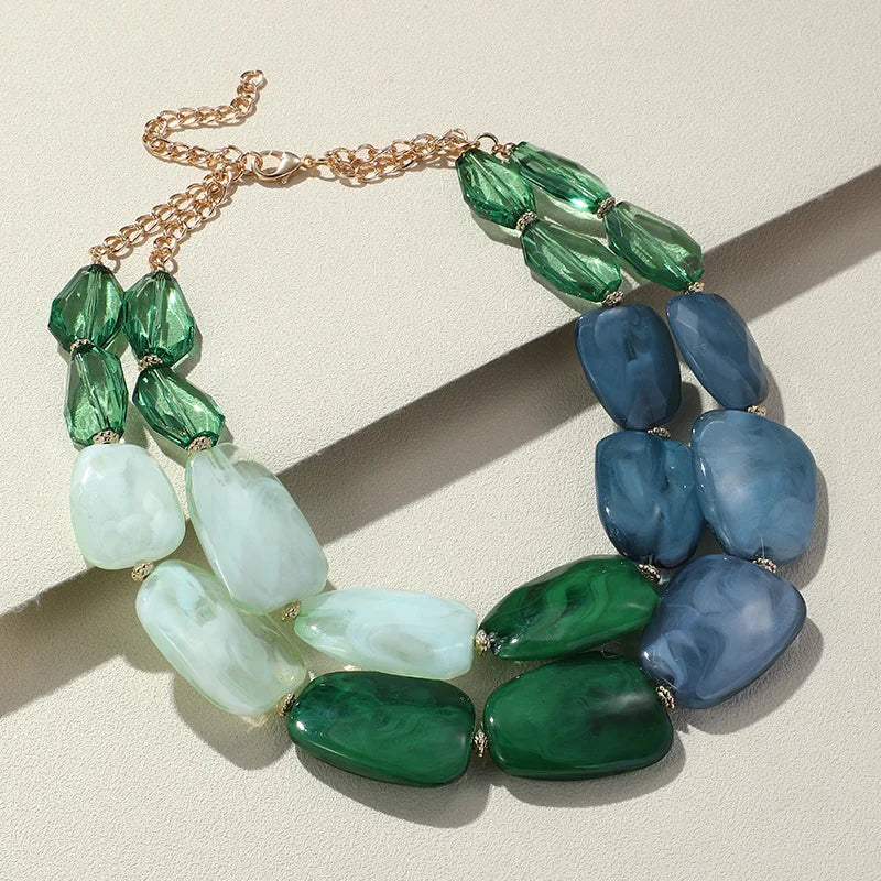 Vivid Verse Necklace Green Blue