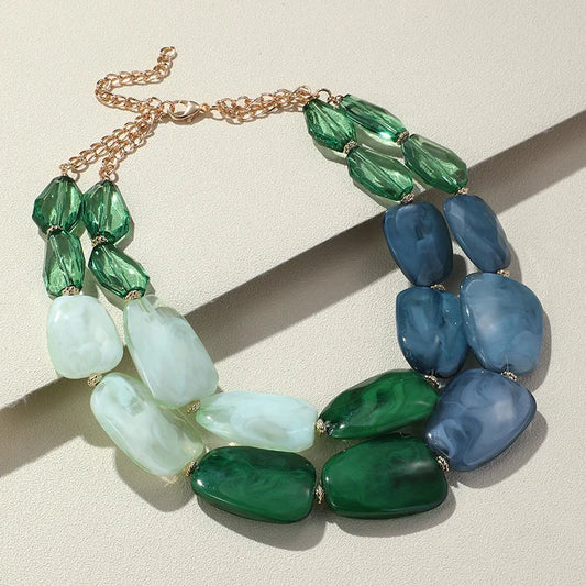 Vivid Verse Necklace Green Blue
