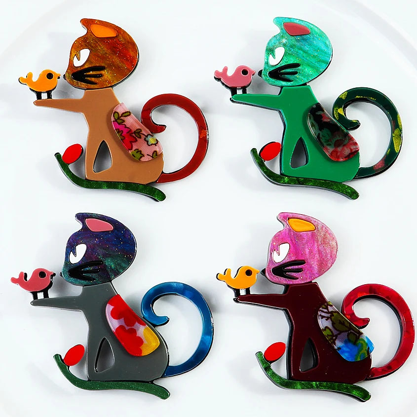 Whiskers & Wings Brooch - 4 colors - Hello Baabs