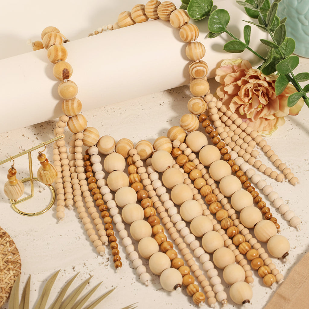 Woodstock Whisper Necklace & Earrings Set - Hello Baabs