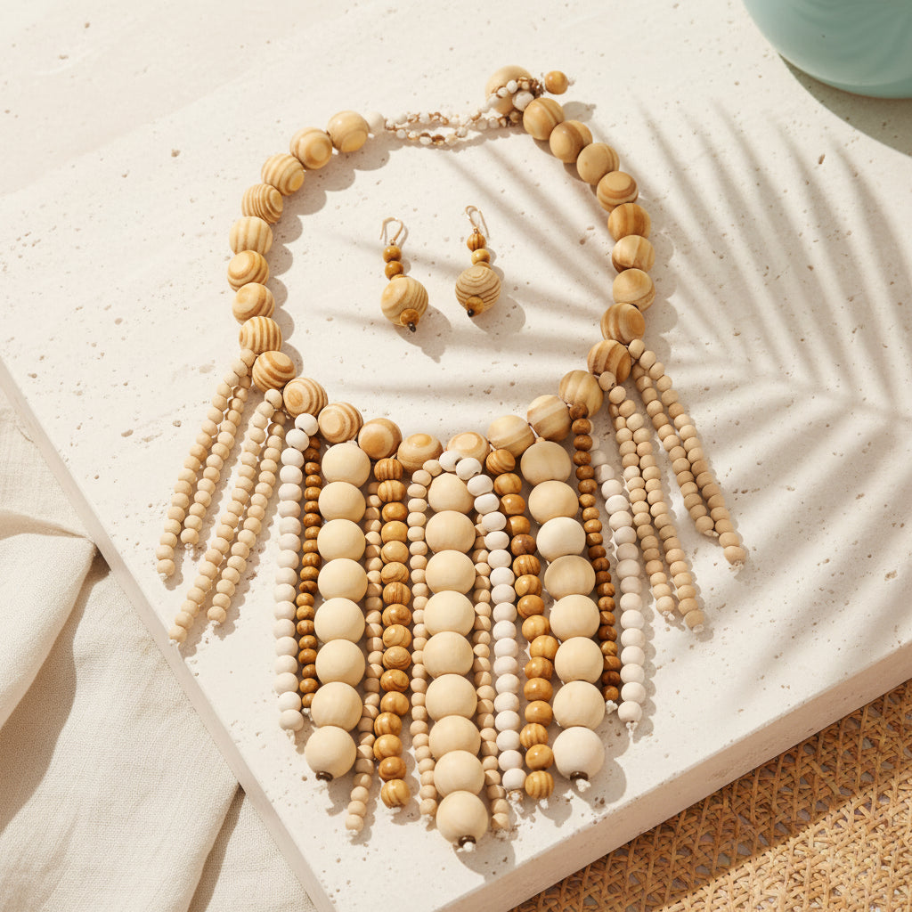 Woodstock Whisper Necklace & Earrings Set - Hello Baabs